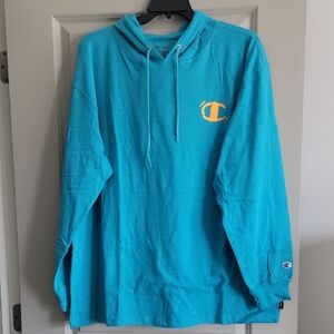 Champion T-shirt Hoodie with Yellow Logo